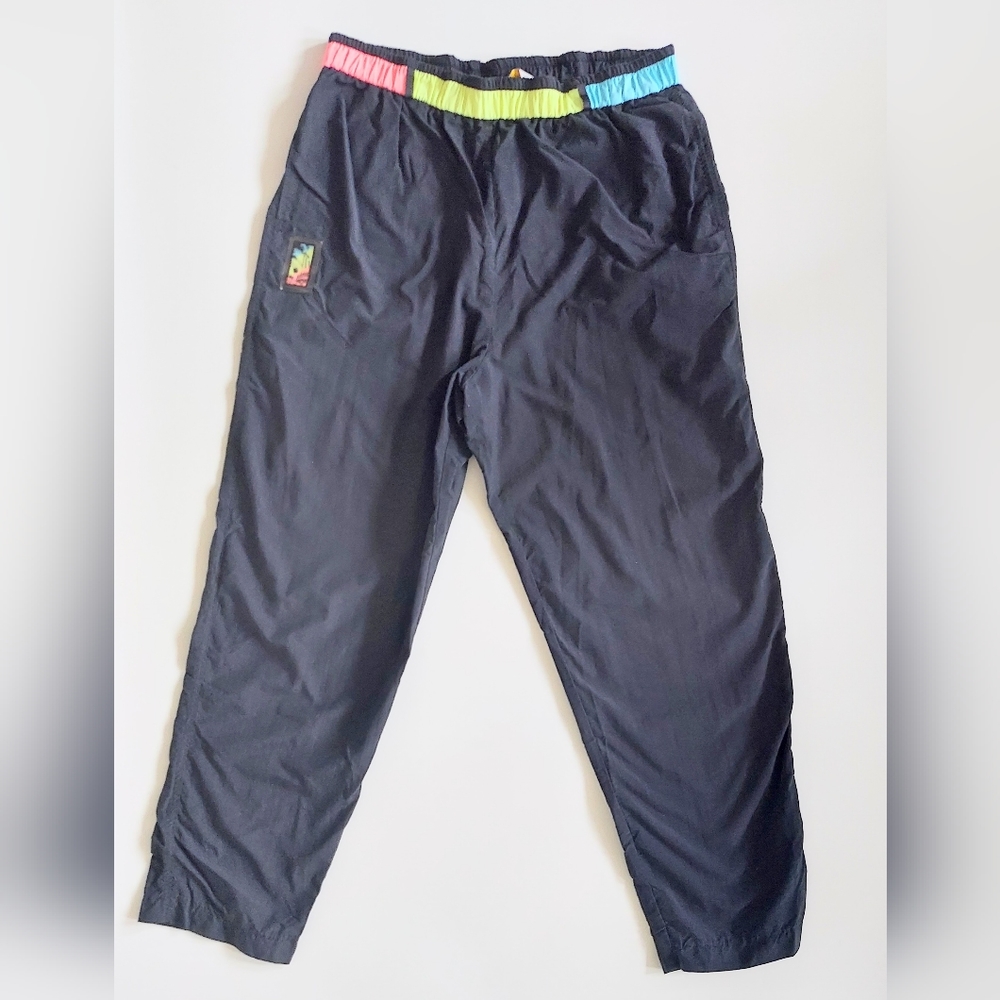 Quantum Sportswear Workout Track Spa Pants Womens Medium Black Vintage